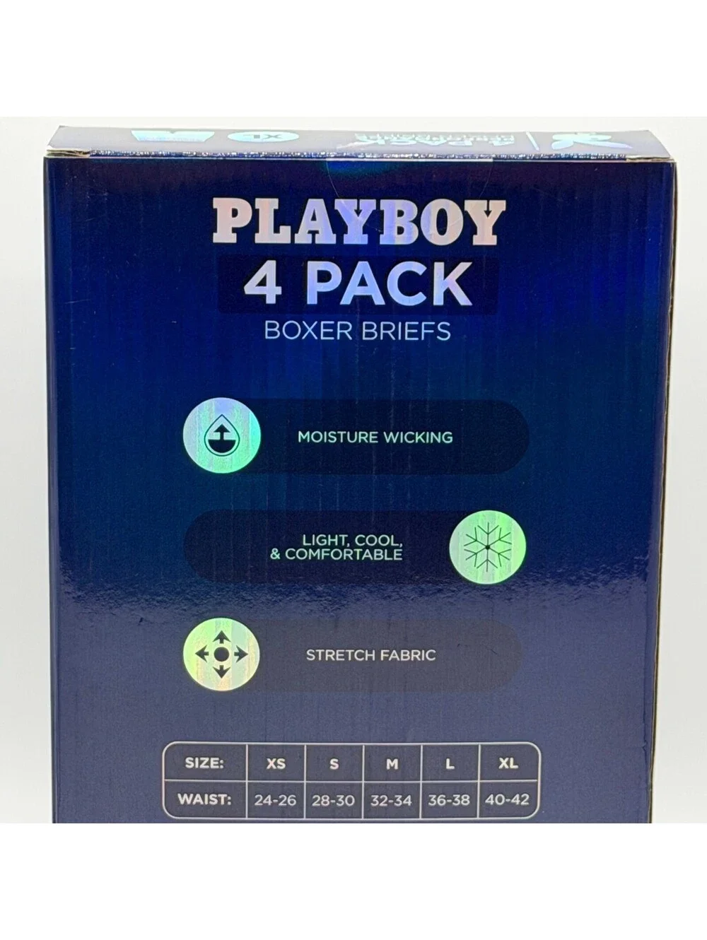 Playboy 4 Pack Performance Moisture Wicking Red Black Men's X-Large Boxer Briefs